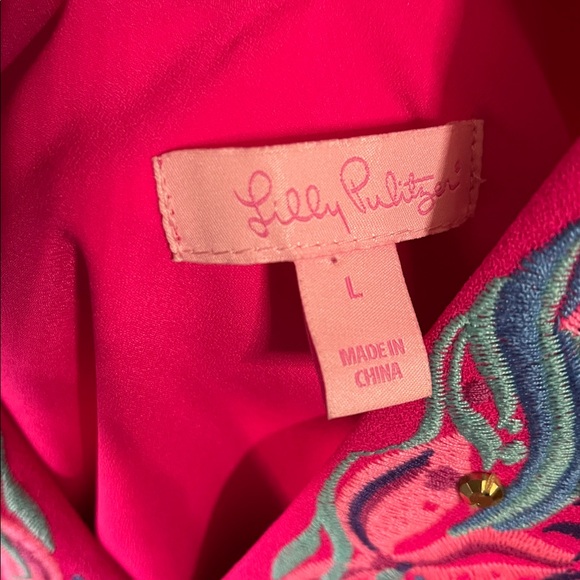 Lilly Pulitzer Owen Dress, in the color Pinata Pink, size Large EUC - Picture 2 of 4